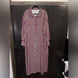 Geometric Patterned Long Sleeve Dress